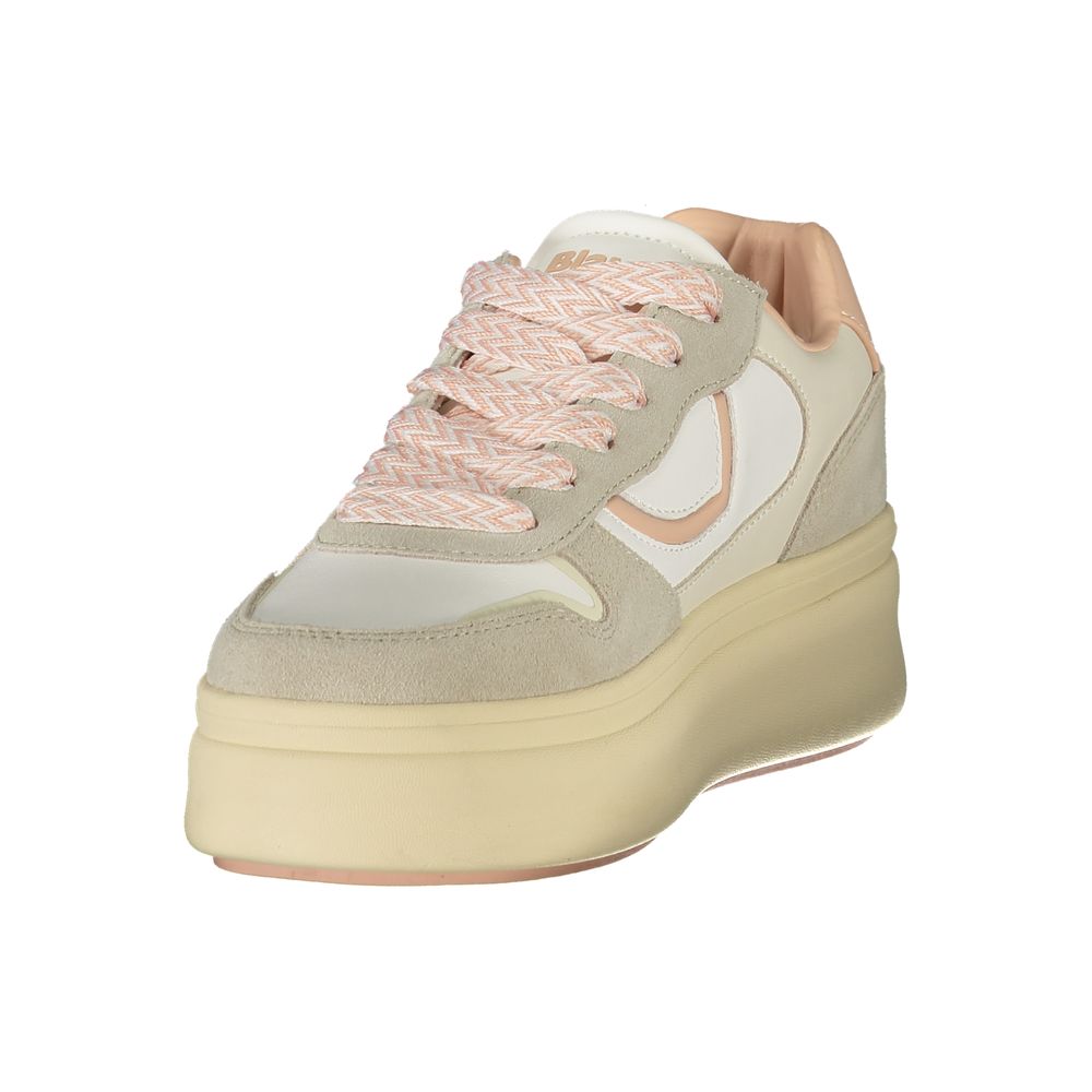 Blauer White Polyester Sneaker