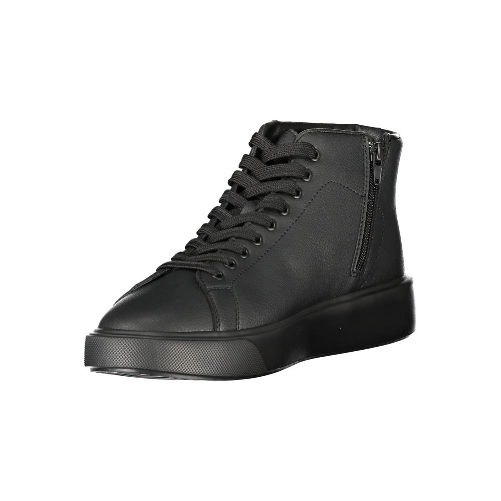 Blauer Black Leather Men Sneaker