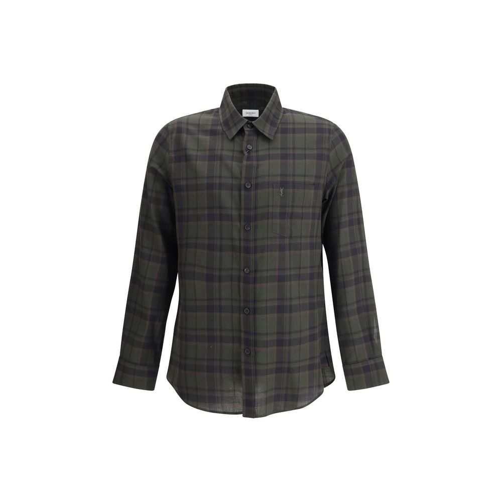 Saint Laurent Green Cotton Pattern Shirt