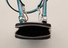 Dolce & Gabbana Bandolera de cuero azul con tarjetero y bolsillo para teléfono