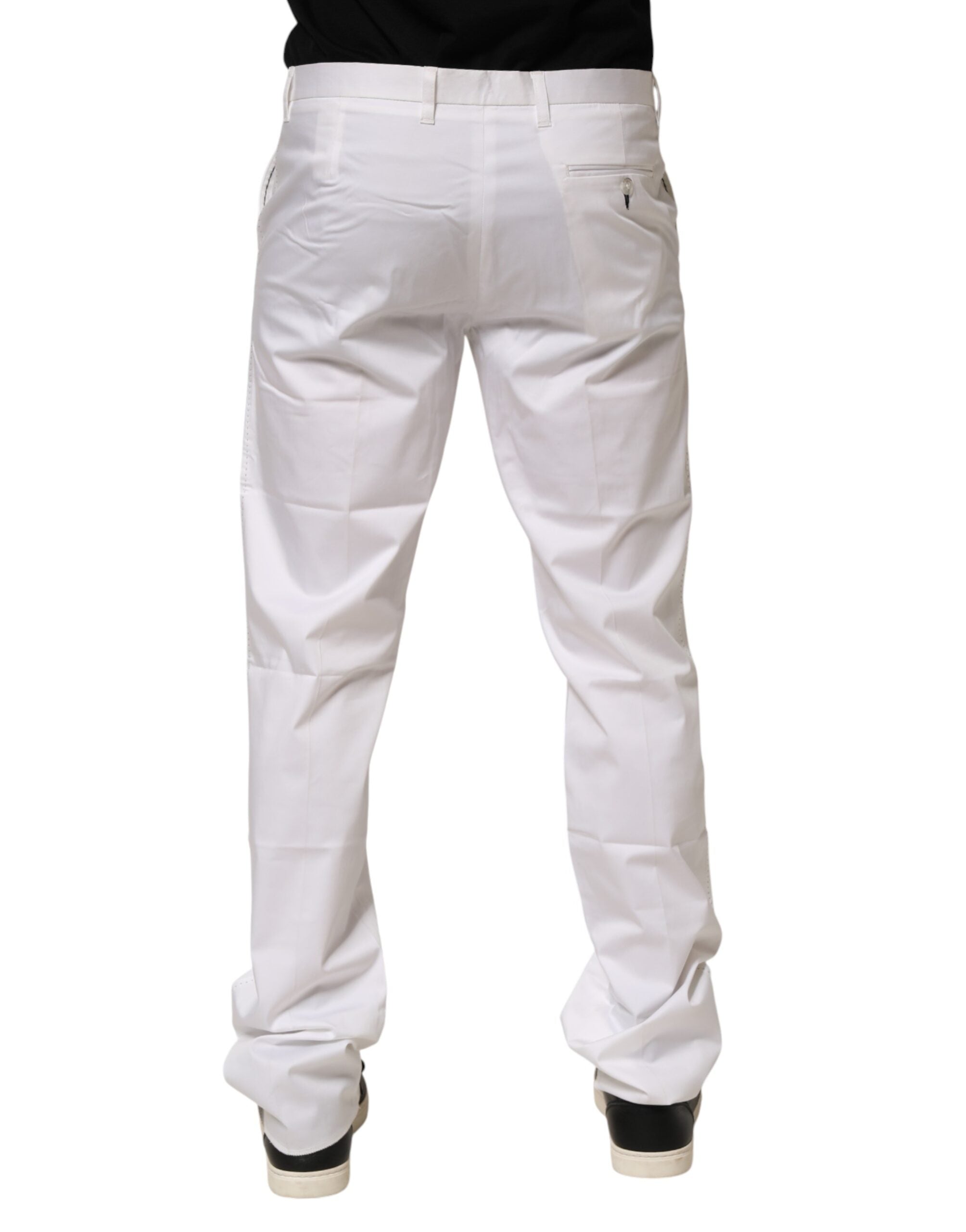 John Richmond White Cotton Stretch Dress Formal Men Trouser Pants