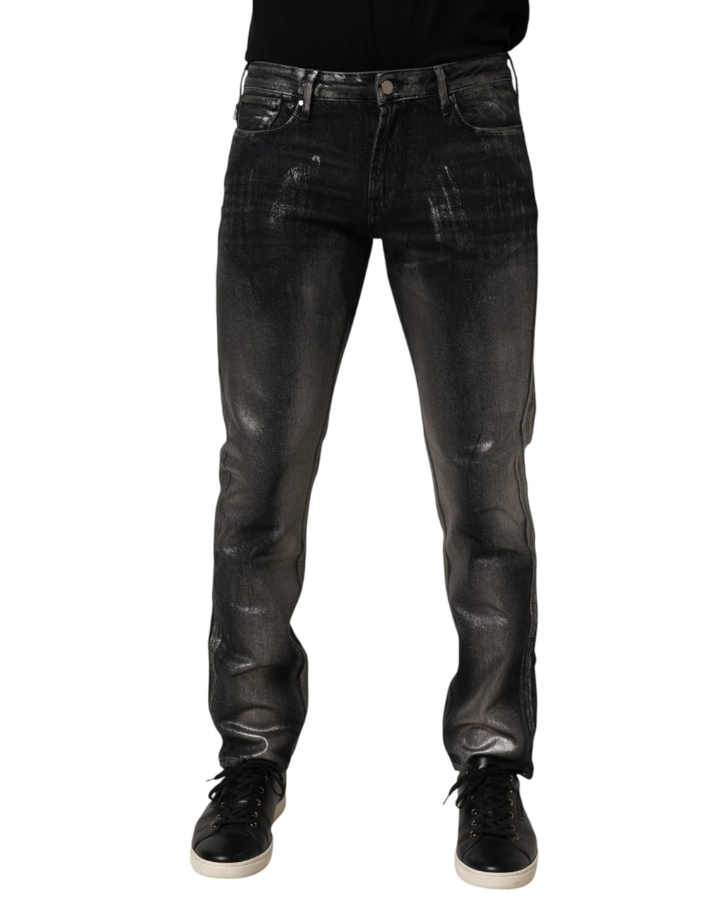 Emporio Armani Black Washed Slim Fit Men Denim Trouser Jeans