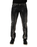 Emporio Armani Black Washed Slim Fit Men Denim Trouser Jeans