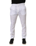 Pantalones de vestir Daniele Alessandrini de lino blanco