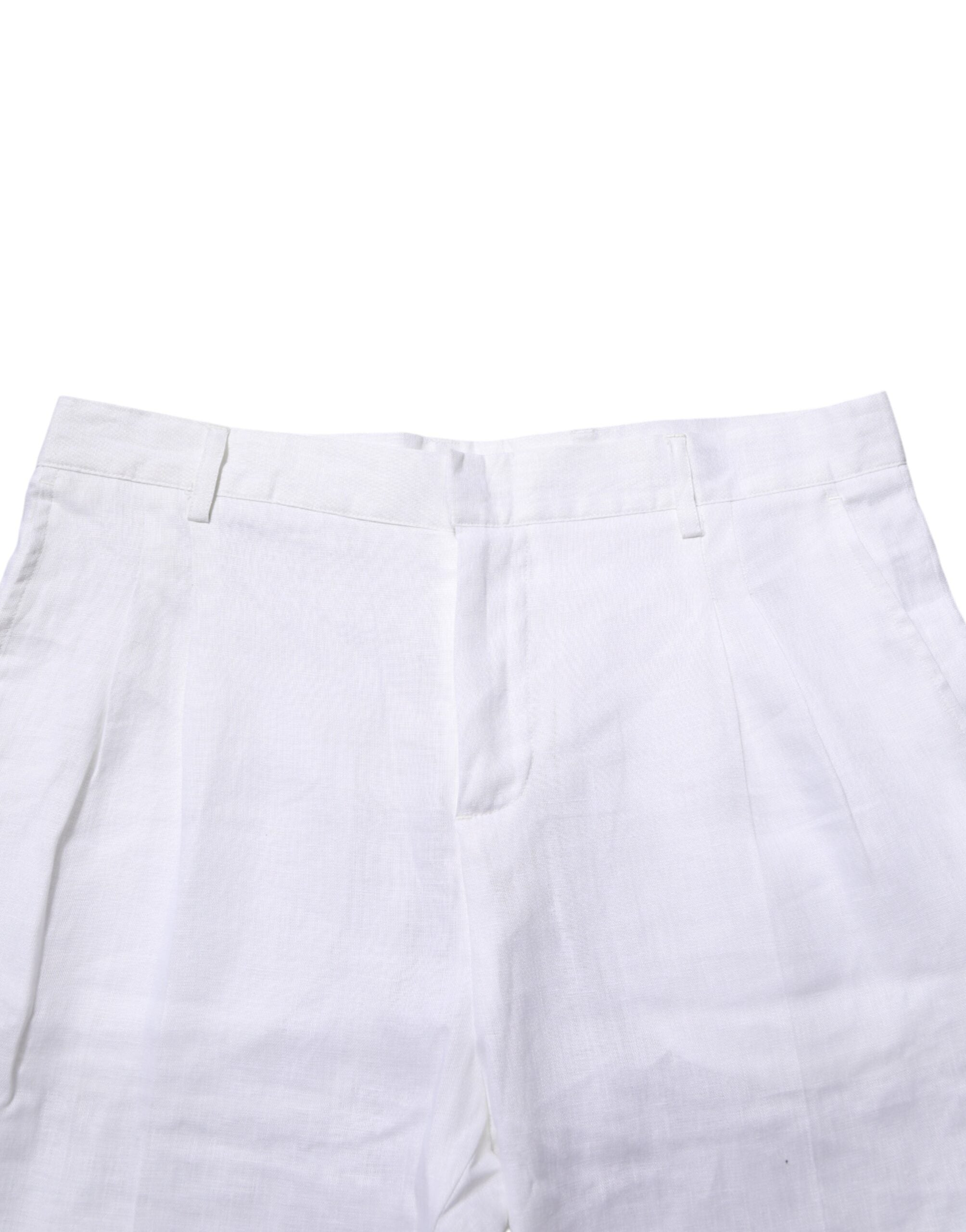 Pantalones de vestir Daniele Alessandrini de lino blanco