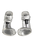 Dolce & Gabbana Silver Strappy High Heels Sandals Shoes