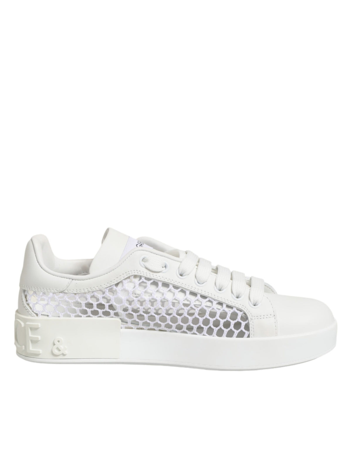 Dolce & Gabbana White Mesh Inserts Low Top Sneakers Shoes
