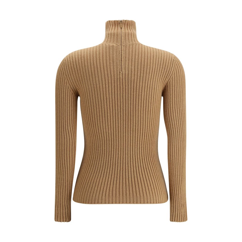 Max Mara Beige Wool Long Sleeve T-Shirt