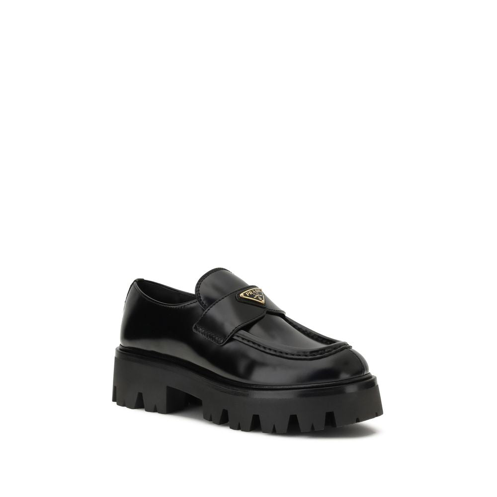 Prada Leather Monolith Loafers
