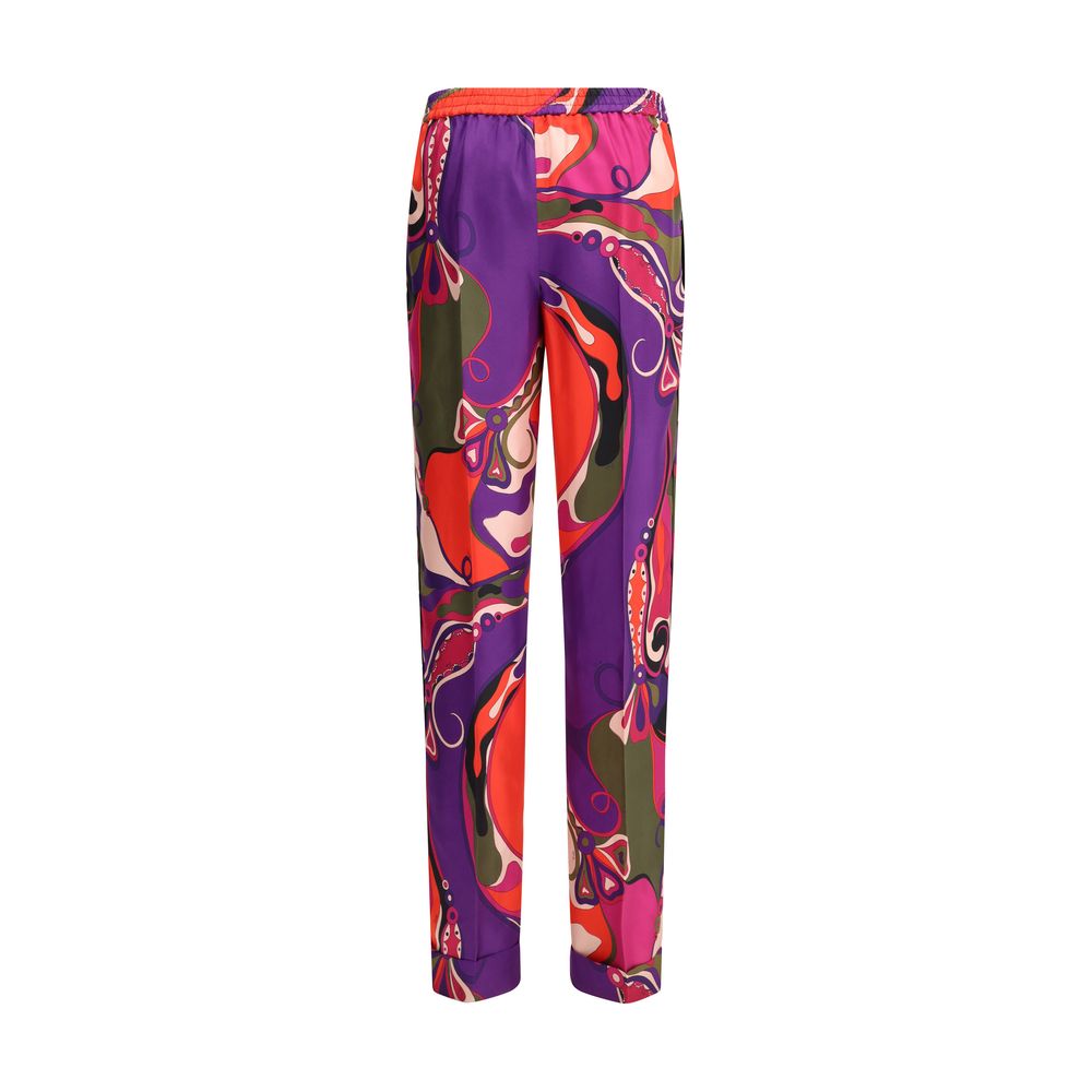 Emilio Pucci Multicolor Silk Casual Pants