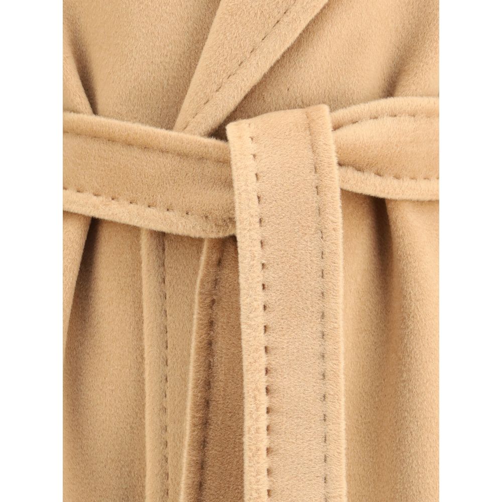 Max Mara Beige Fleece Wool Coat