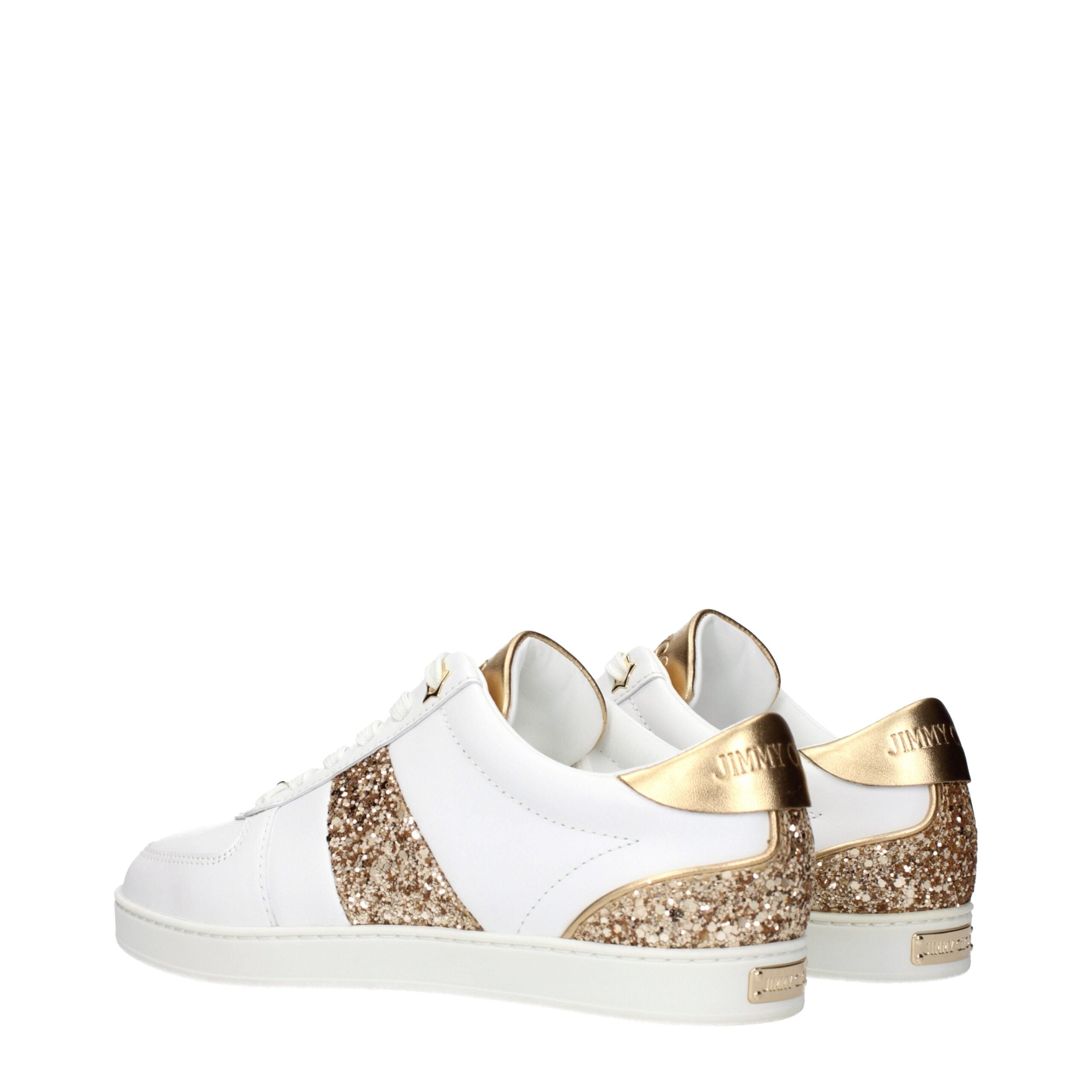 Jimmy Choo White Leather Low Top Sneakers