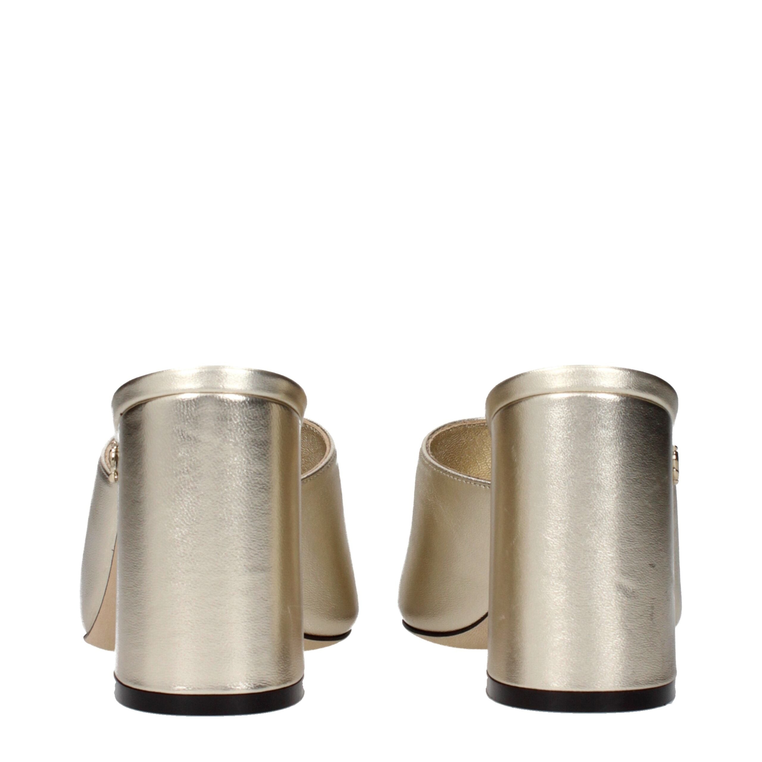 Jimmy Choo Gold Leather Platform Sandals