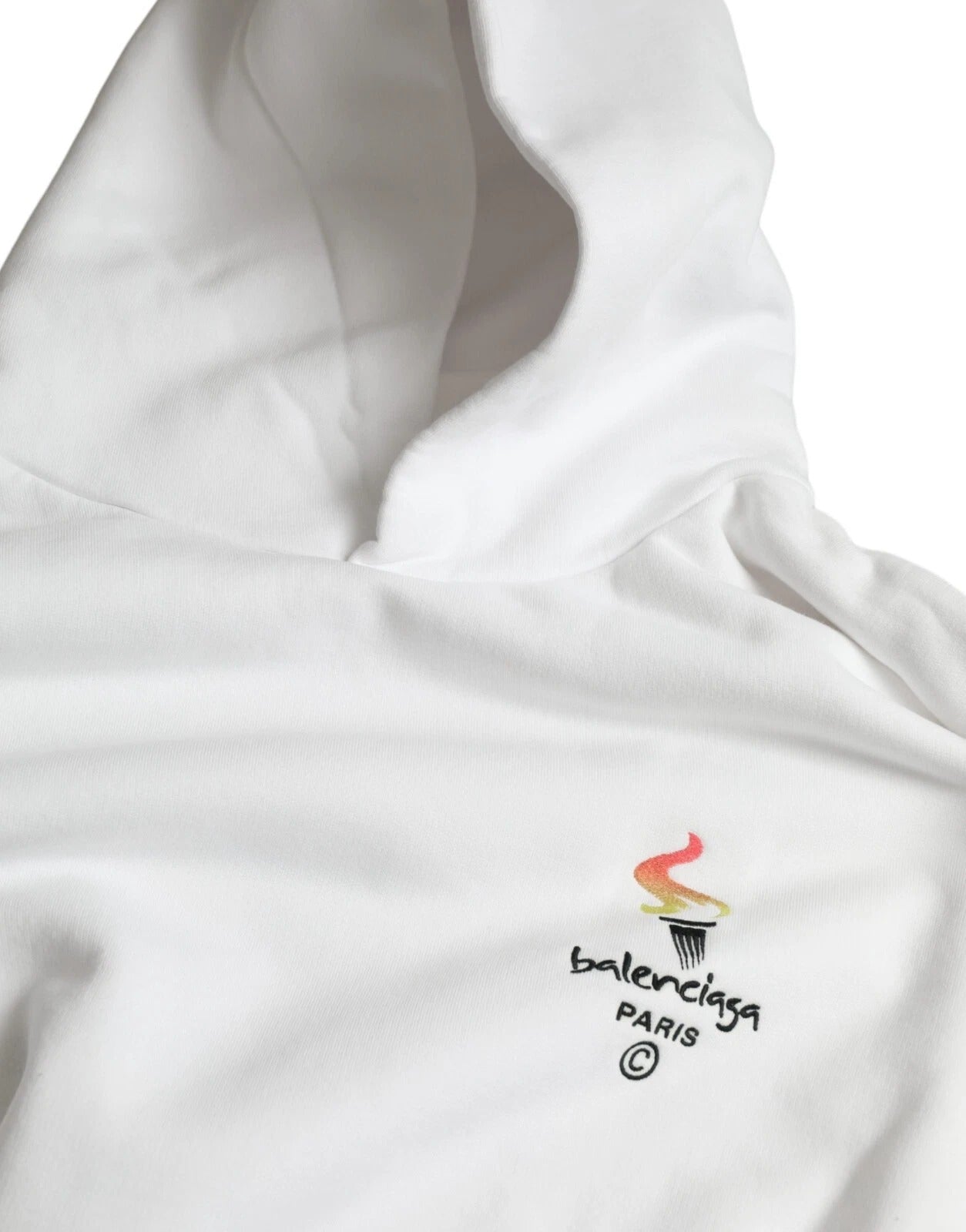 Sudadera Balenciaga extragrande con capucha y de algodón blanco