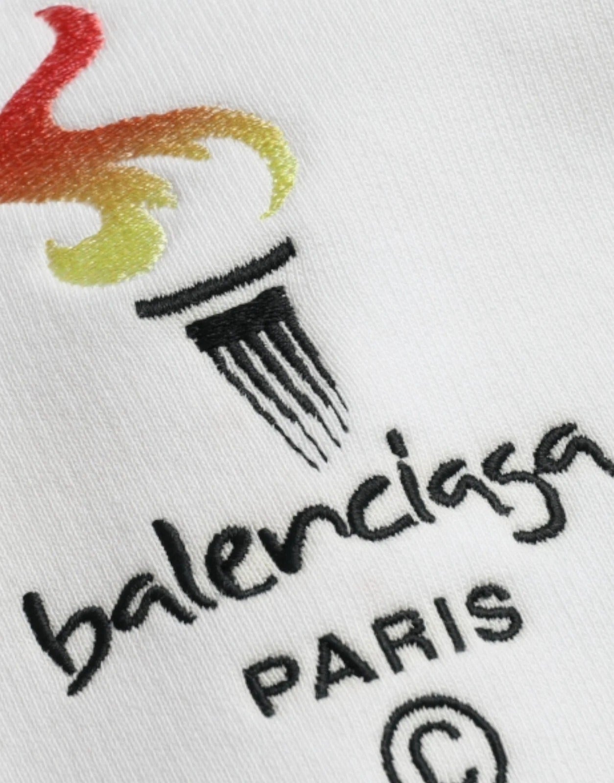 Sudadera Balenciaga extragrande con capucha y de algodón blanco
