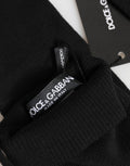 Dolce & Gabbana Black Virgin Wool Knitted Fingerless Men Gloves