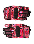 Dolce & Gabbana Black Pink Crystal Wrist Length Mitten Gloves