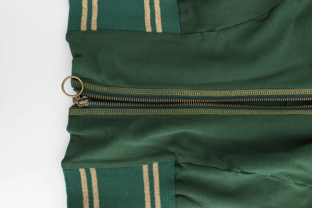 Cárdigan de punto con cremallera simulada verde John Galliano