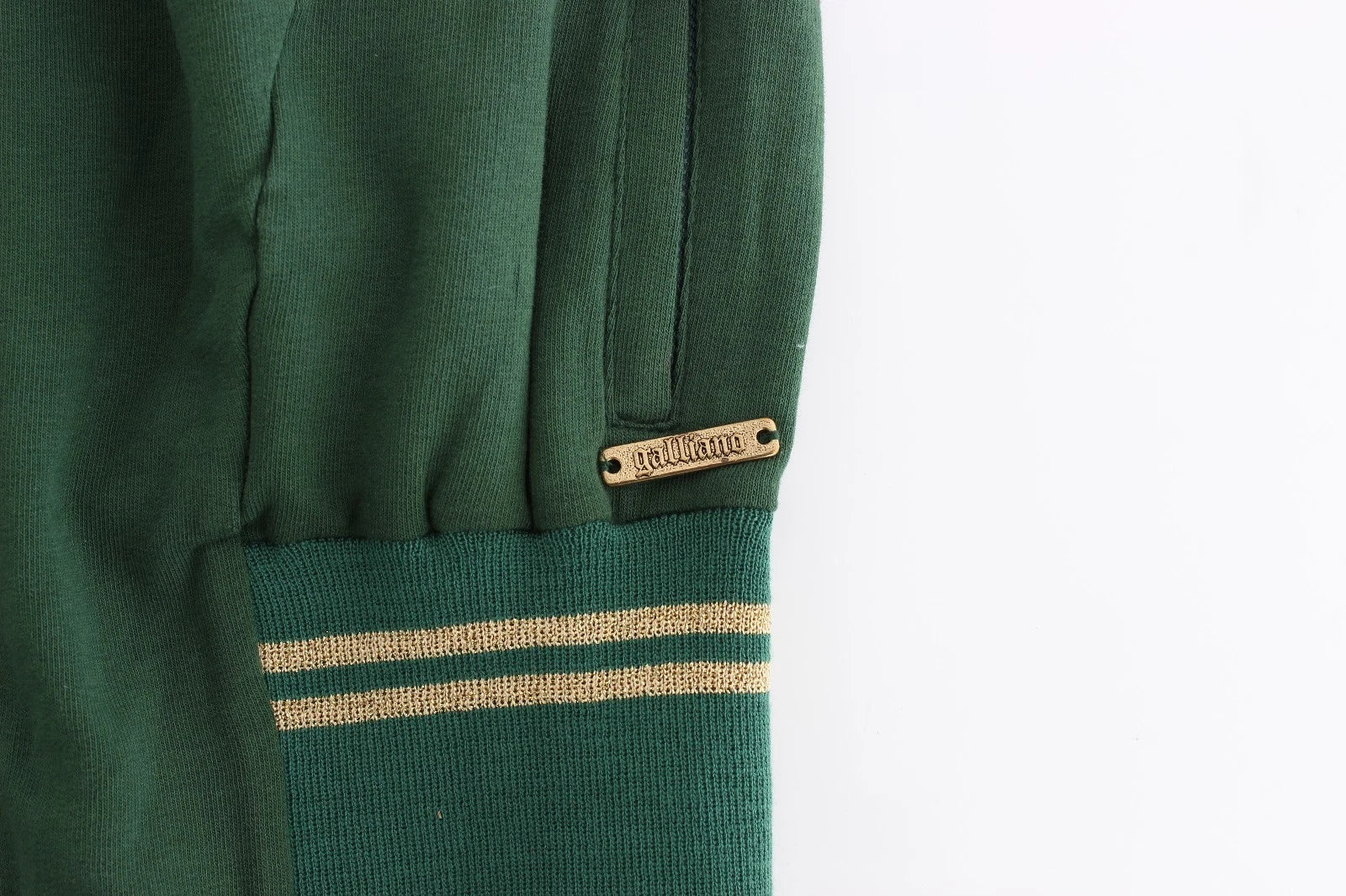 Cárdigan de punto con cremallera simulada verde John Galliano