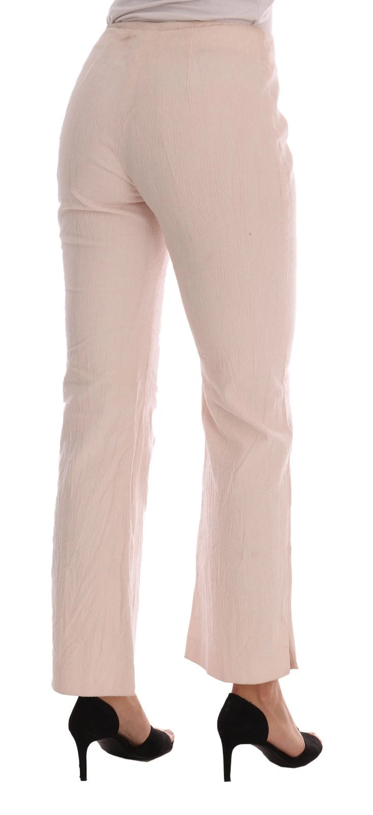 Ermanno Scervino Beige Cotton Stretch Straight Trousers Pants