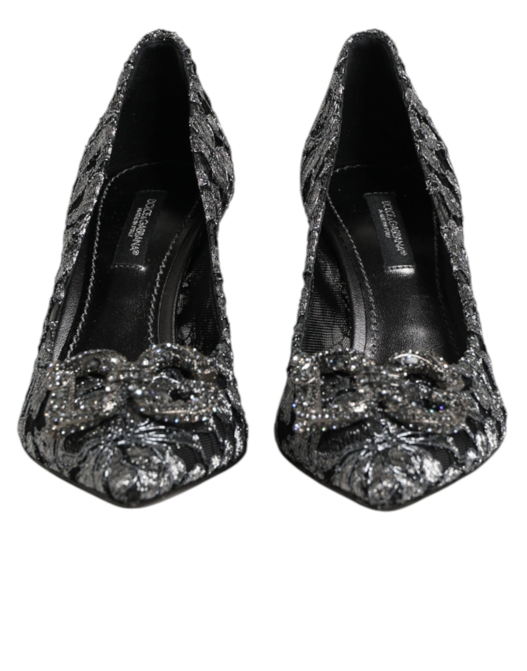 Dolce & Gabbana Silver Lace DG Amore Heels Pumps Shoes
