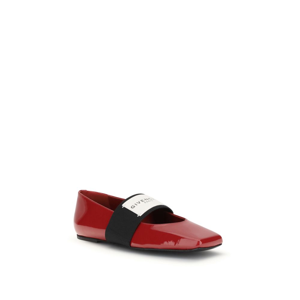 Givenchy Red Leather Ballet Flats
