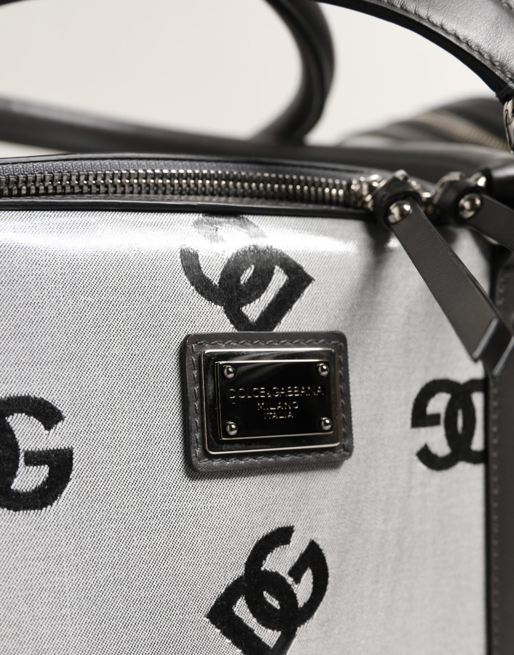 Dolce & Gabbana White DG Logo Pet Carrier Logo Plaque Top Handle Bag