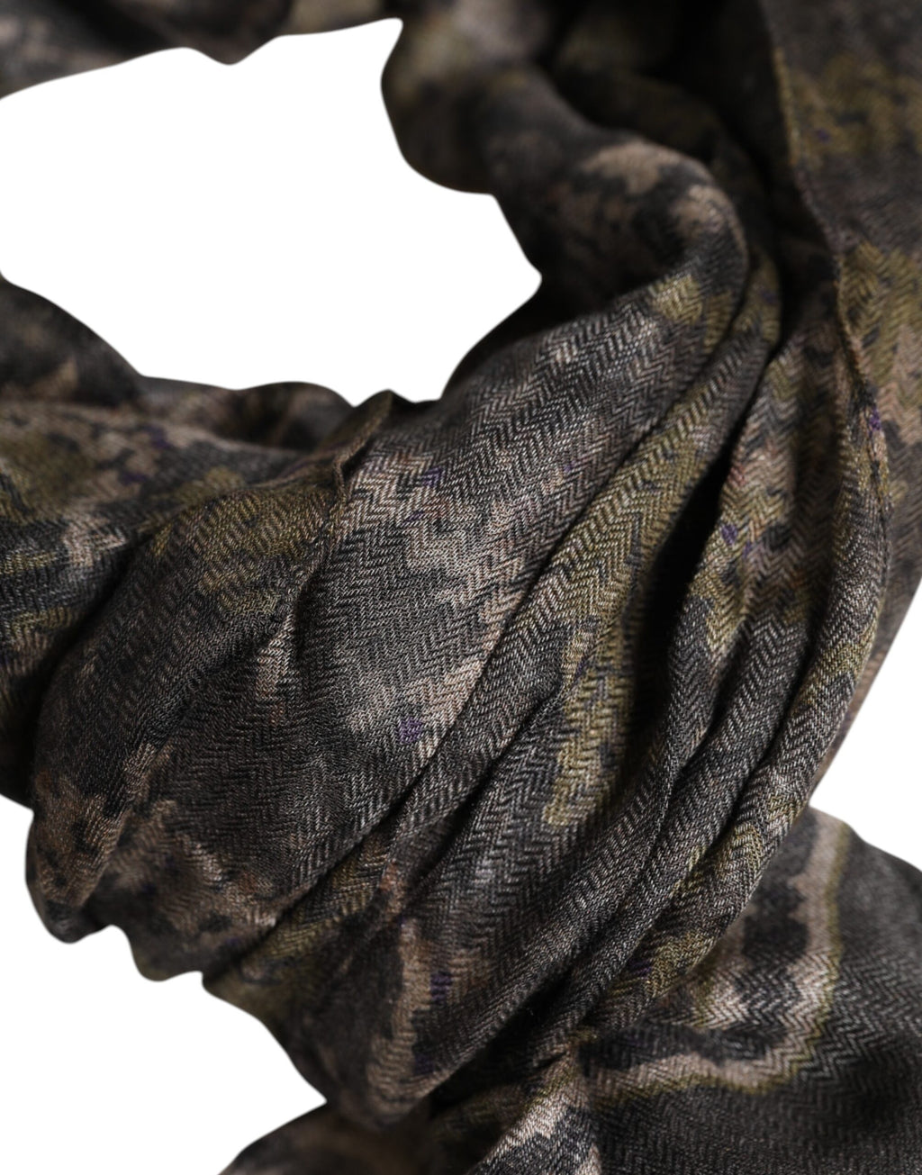 Dolce & Gabbana Multicolor Camouflage Fringes Modal Foulard Scarf