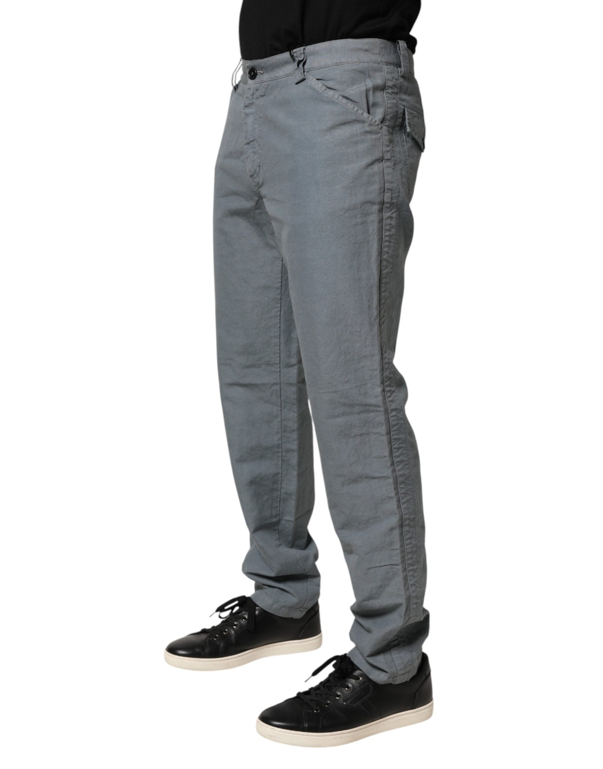 Master Coat Gray Cotton Regular Fit Men Denim Trouser Jeans