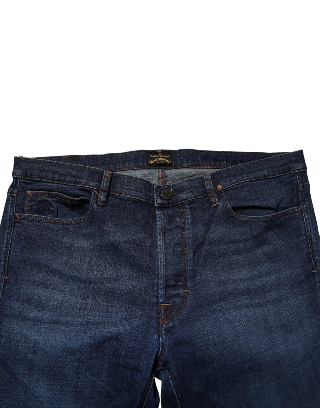 Jeans vaqueros cortos de algodón azul de tiro medio para hombre Vivienne Westwood