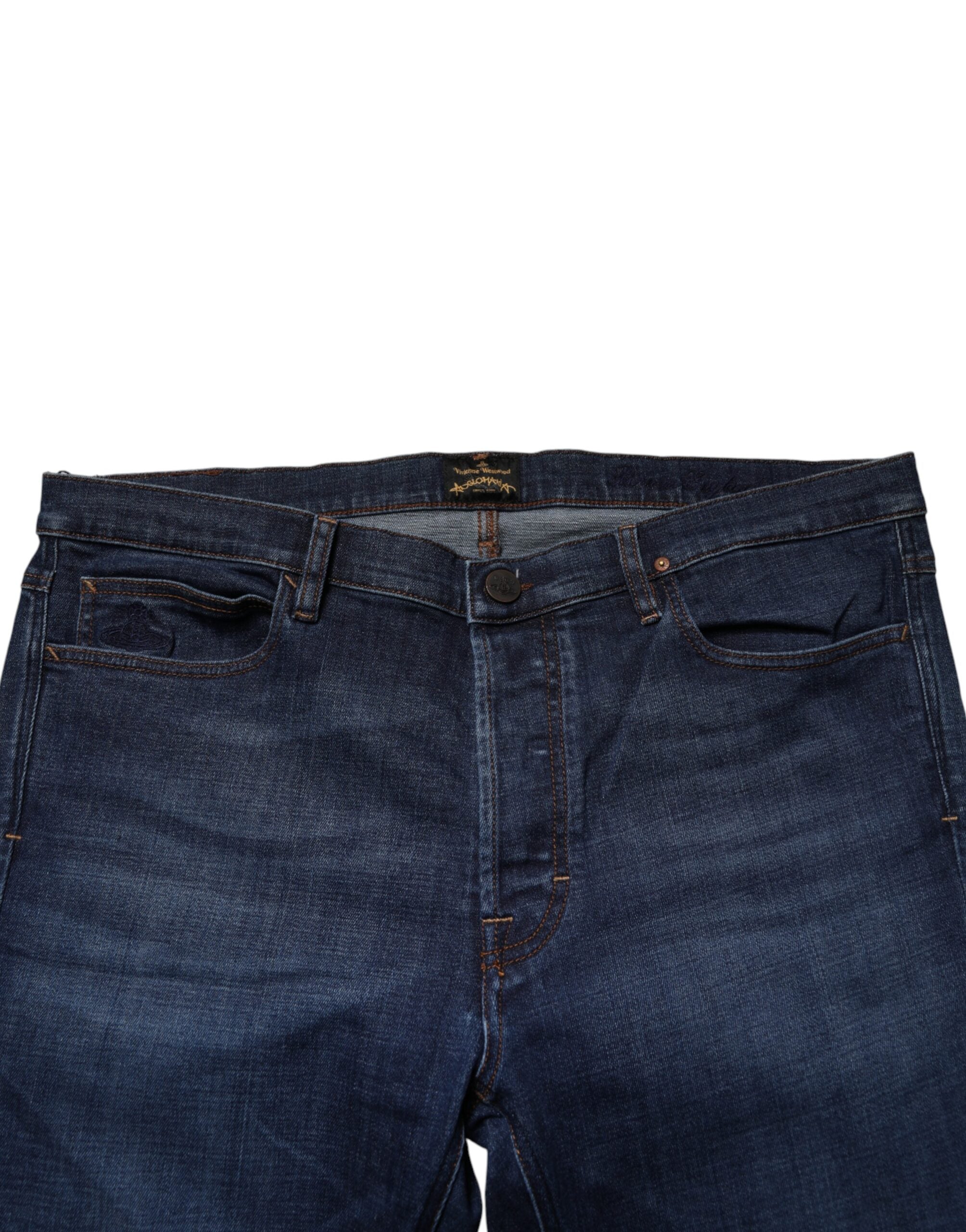 Jeans vaqueros cortos de algodón azul de tiro medio para hombre Vivienne Westwood