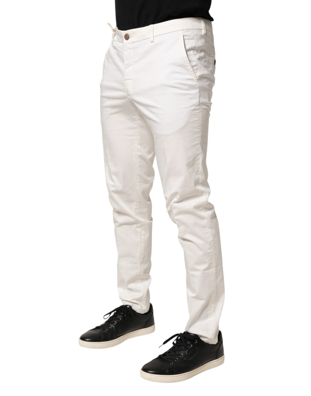 Domenico Tagliente White Tapered Dress Formal Trouser Pants