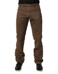 Pantalones chinos de hombre Exte de corte recto, tiro medio, color marrón