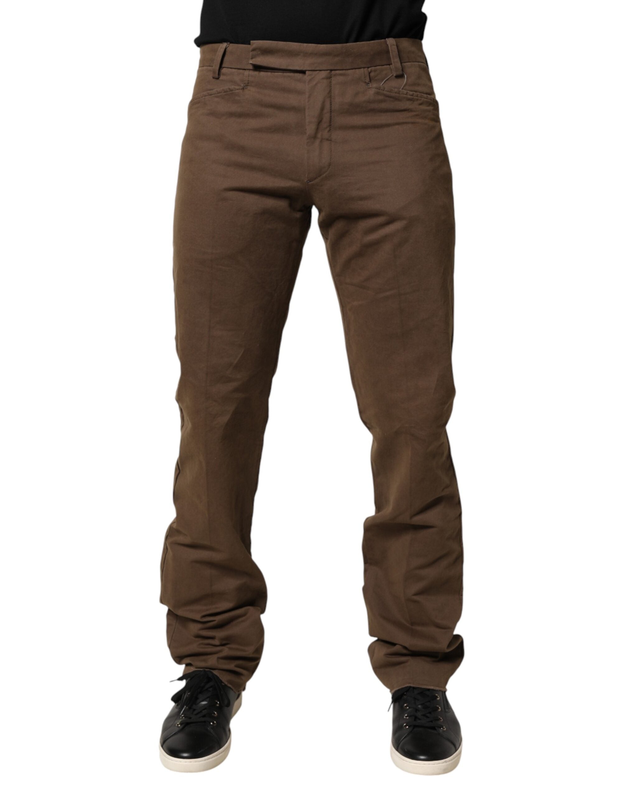 Pantalones chinos de hombre Exte de corte recto, tiro medio, color marrón