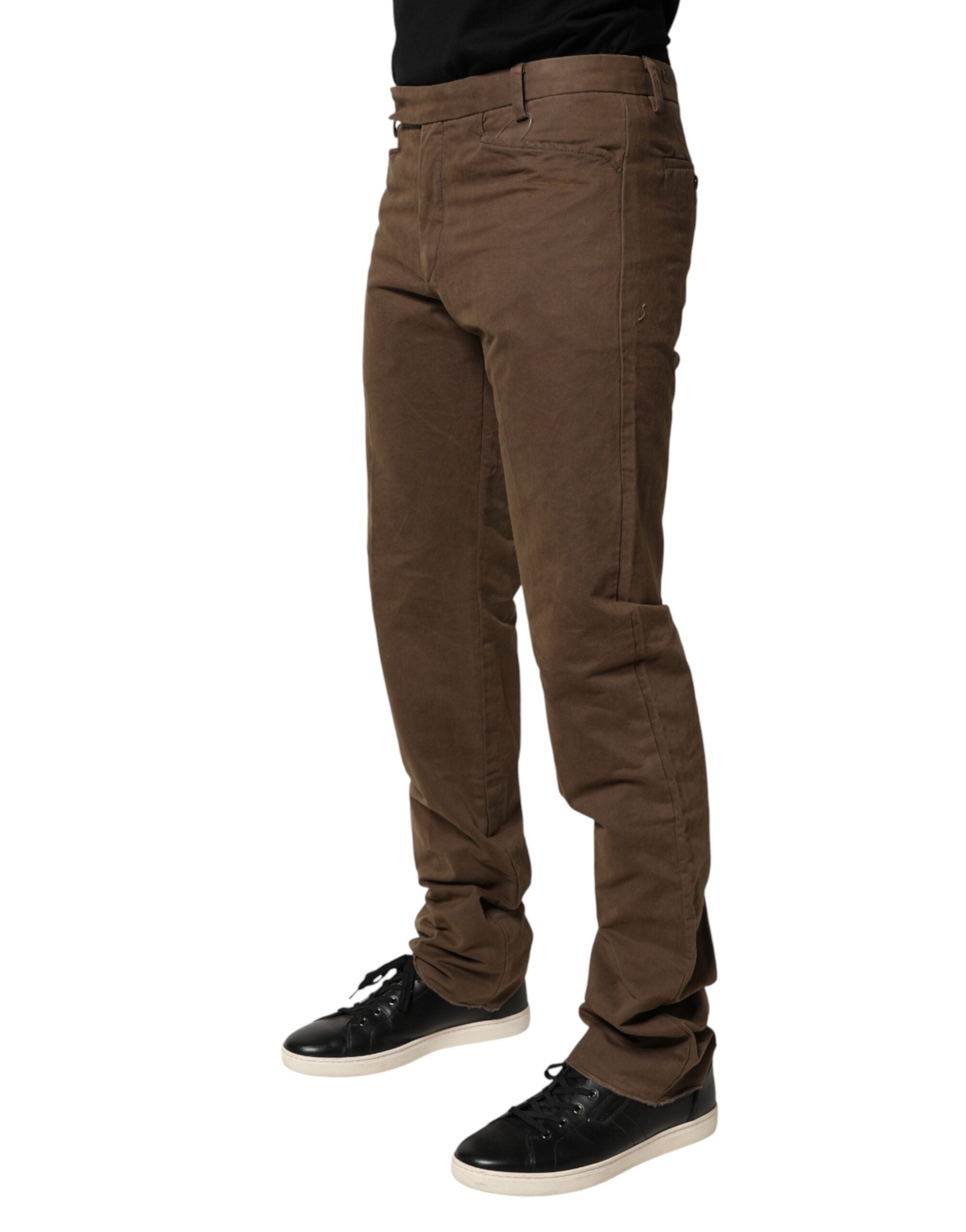 Pantalones chinos de hombre Exte de corte recto, tiro medio, color marrón