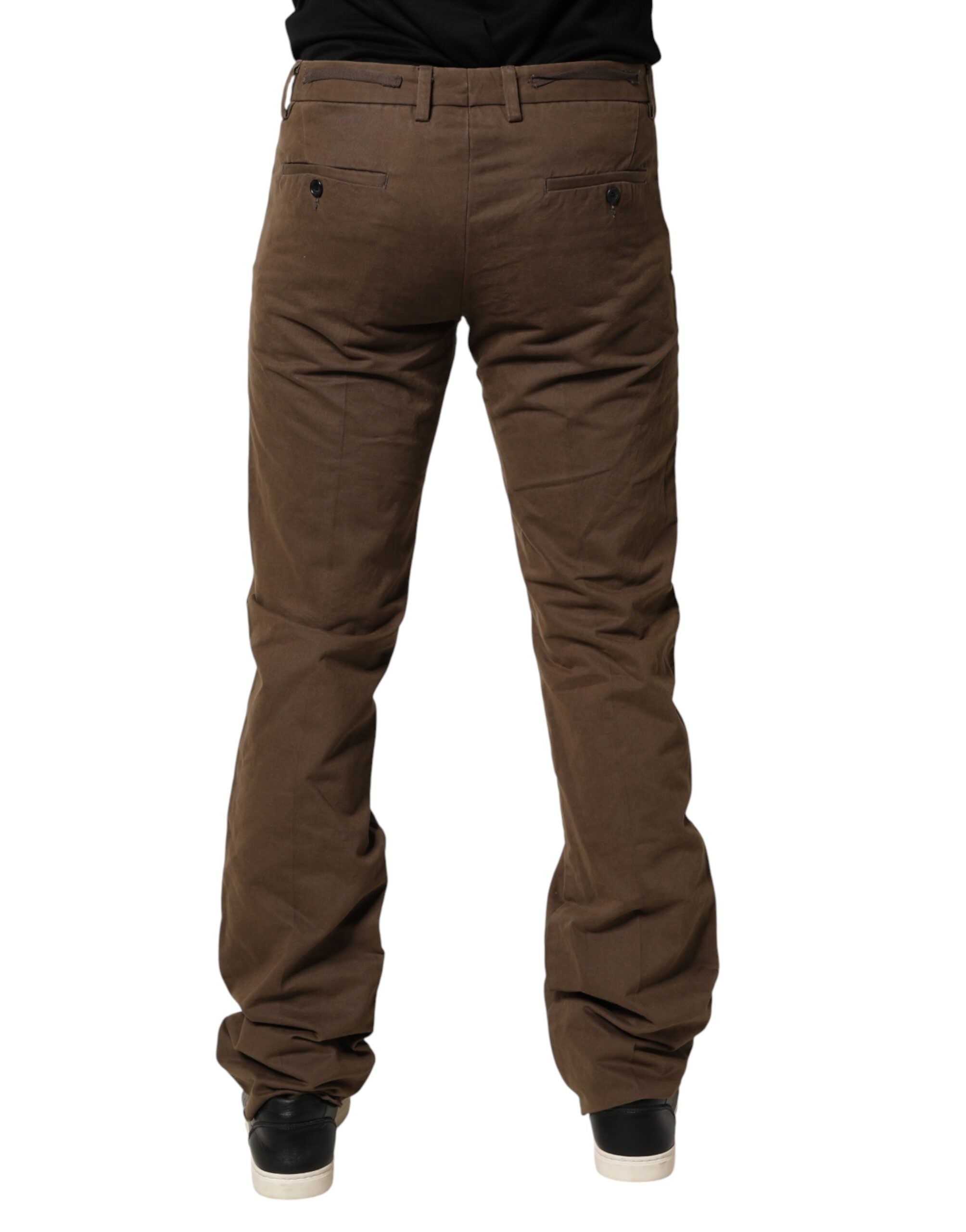 Pantalones chinos de hombre Exte de corte recto, tiro medio, color marrón
