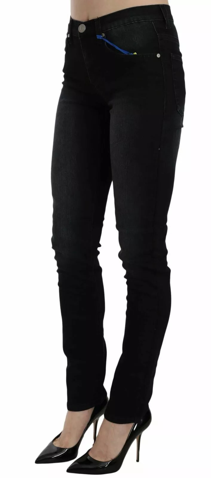 Versace Jeans Couture Dark Black Dora Slim Fit Denim Pants