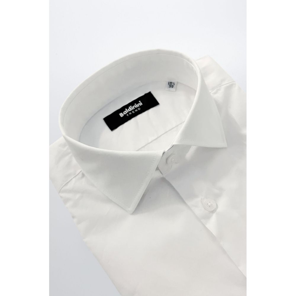 Baldinini Trend White Cotton Men Shirt
