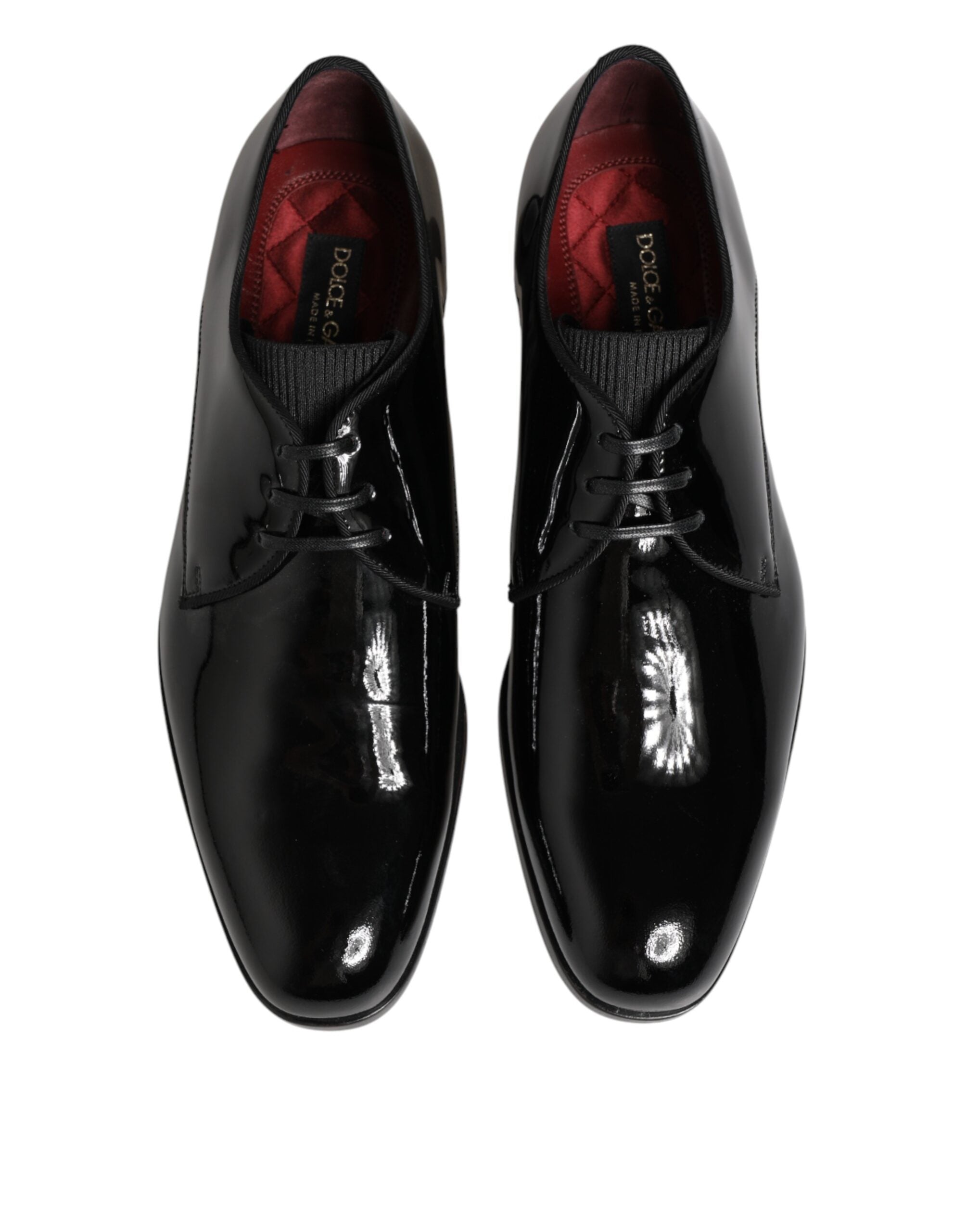 Dolce & Gabbana Black Calfskin Leather Derby Dress Shoes