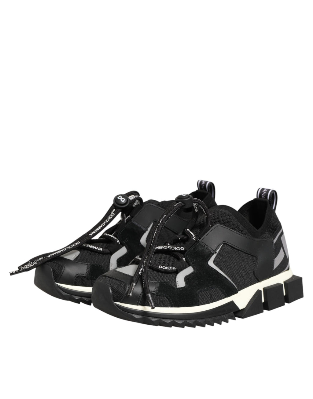 Dolce & Gabbana Black Mesh Sorrento Trekking Sneakers Shoes