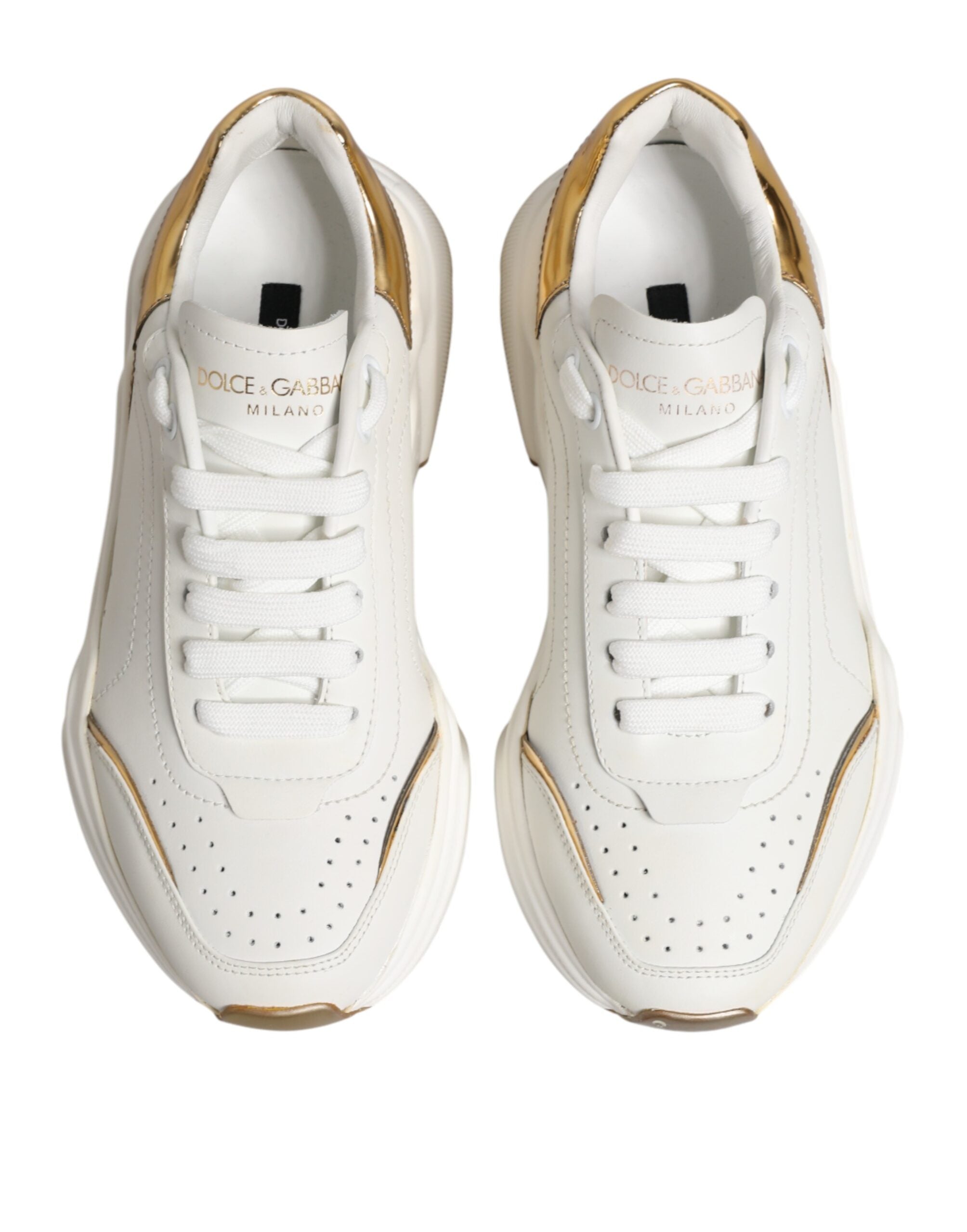 Dolce & Gabbana White Gold Daymaster Low Top Sneakers  Shoes