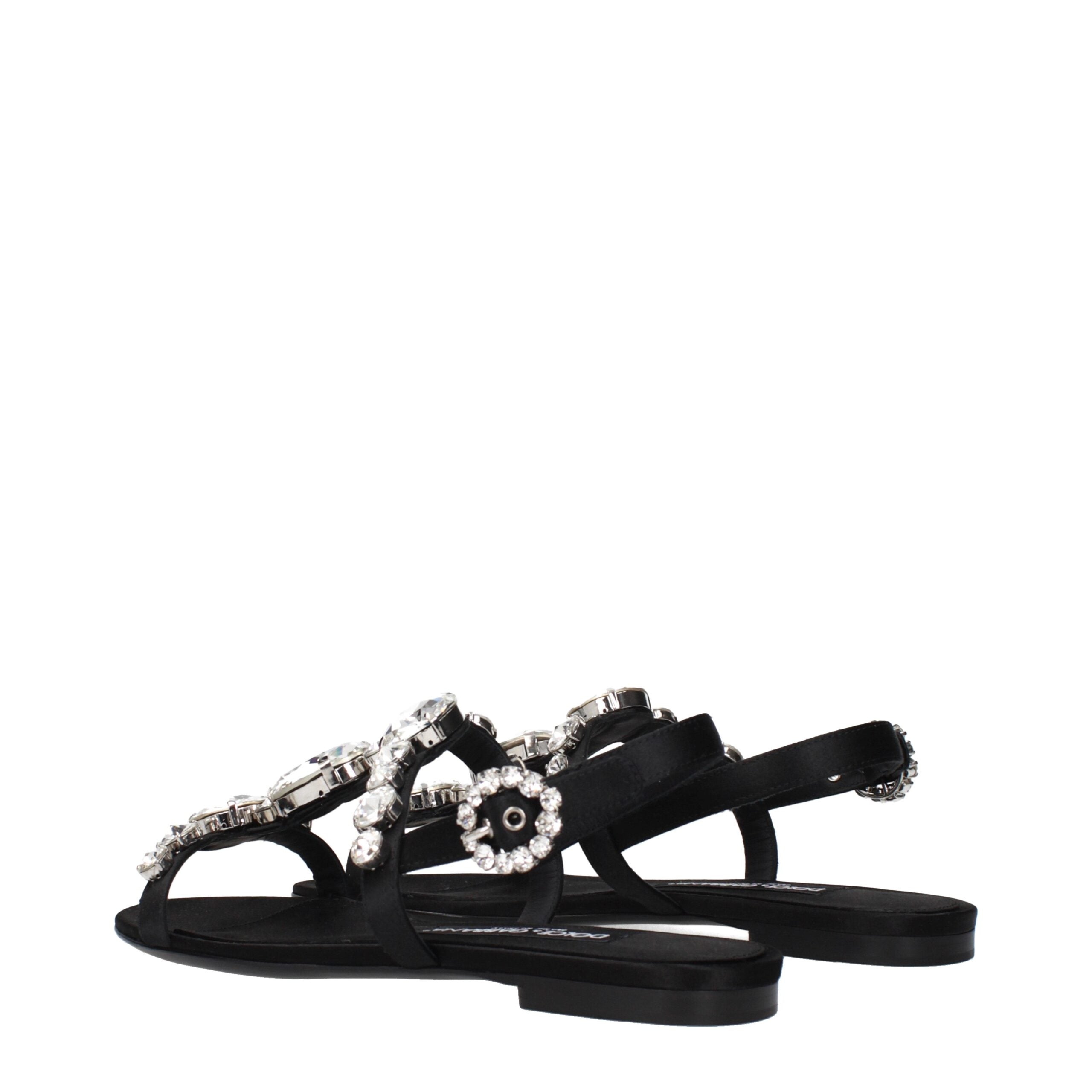 Dolce & Gabbana Black Satin Sandals