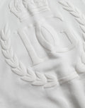 Dolce & Gabbana White Cotton Hooded Pullover Sweatshirt Men