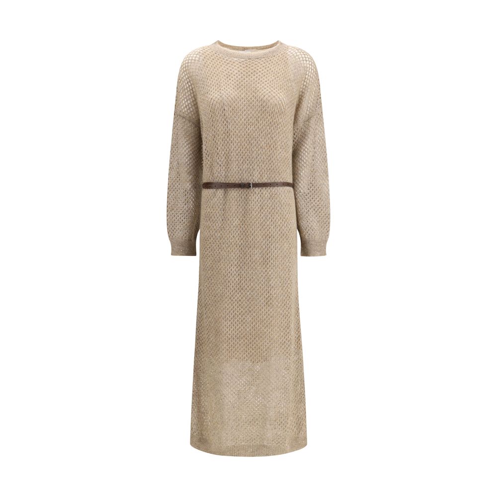 Brunello Cucinelli Beige Mohair Casual Dress