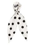Dolce & Gabbana Coletero Algodón Blanco Lunares Pañuelo Accesorio para el Pelo
