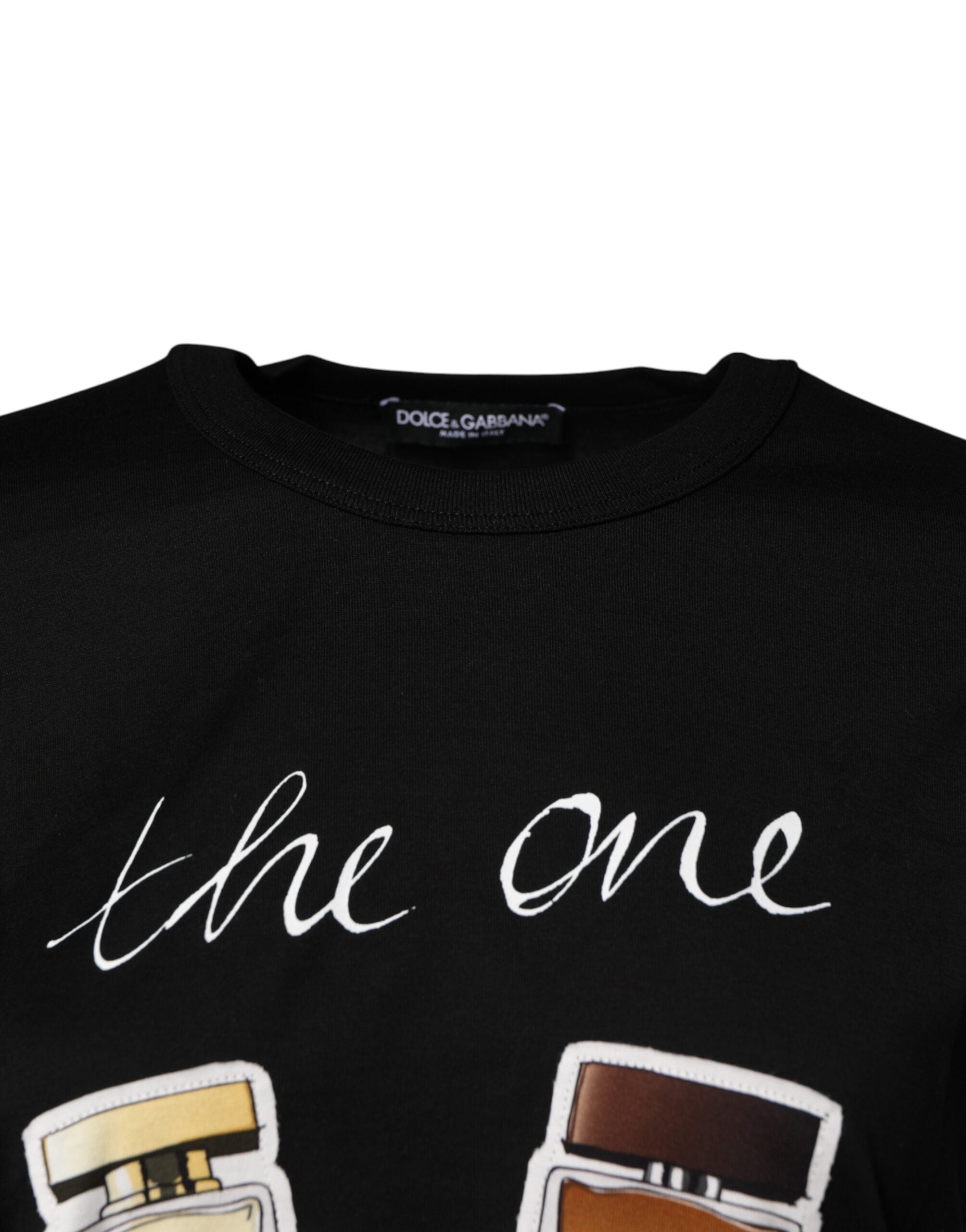 Dolce & Gabbana Black Graphic Crew Neck Short Sleeves T-shirt