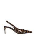 Dolce & Gabbana Brown Leather Stiletto Heel Sandals