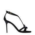 Balmain Black Leather Stiletto Heel Sandals