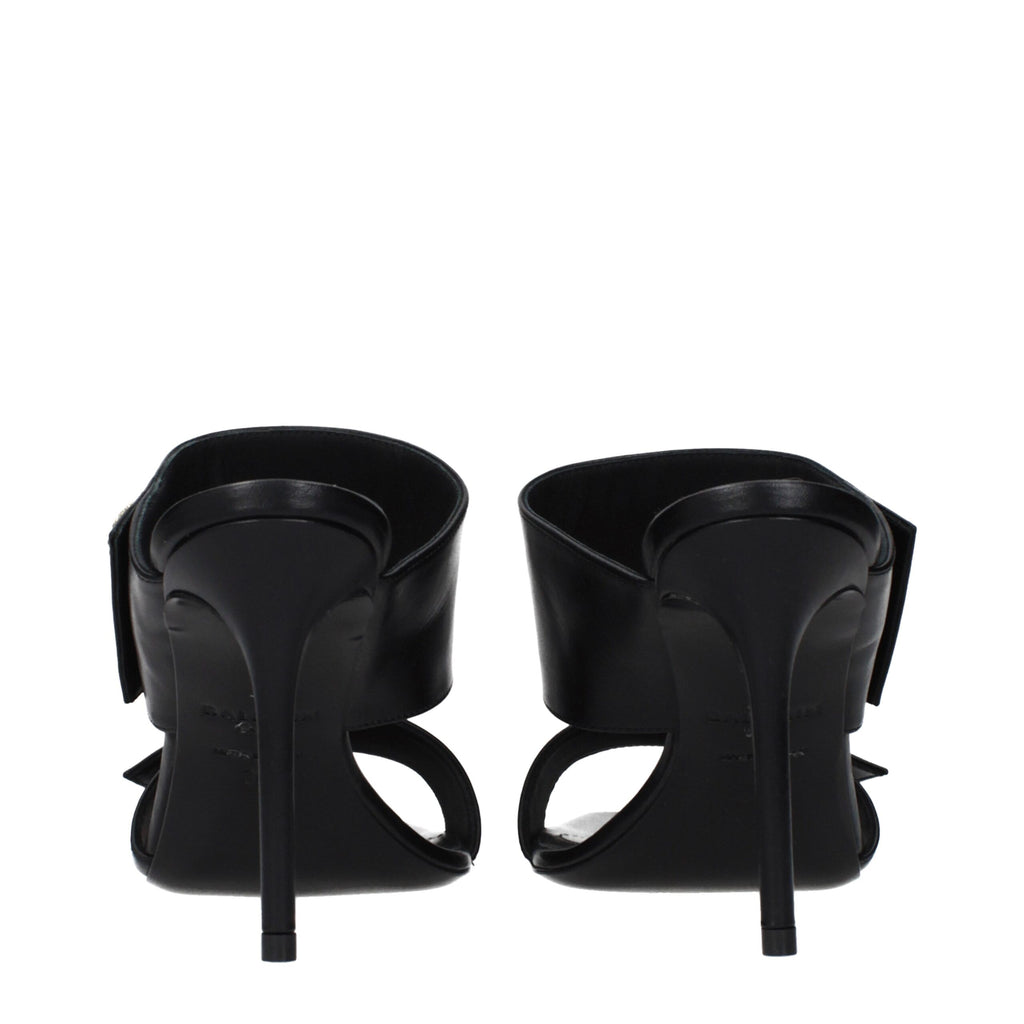 Balmain Black Leather Stiletto Heel Sandals