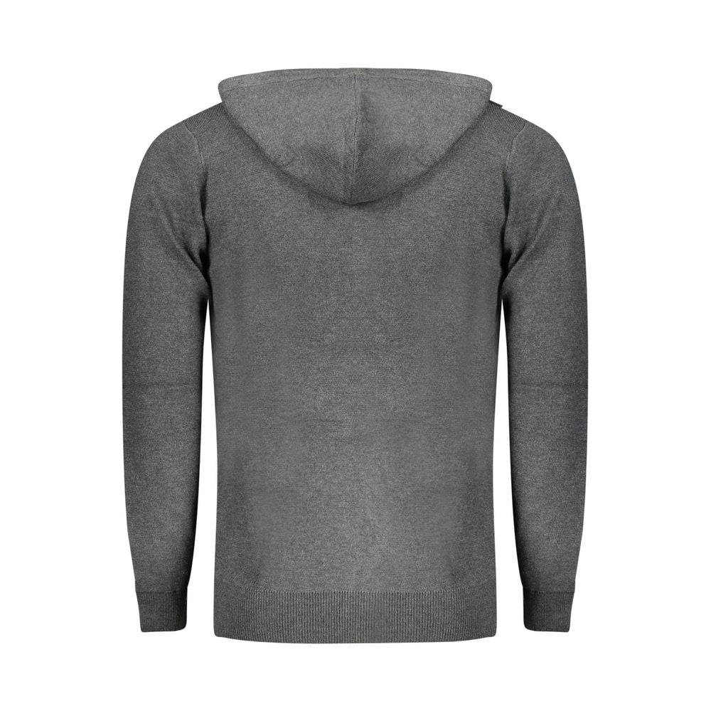 Norway 1963 Gray Polyester Men's Hooded Cardigan
